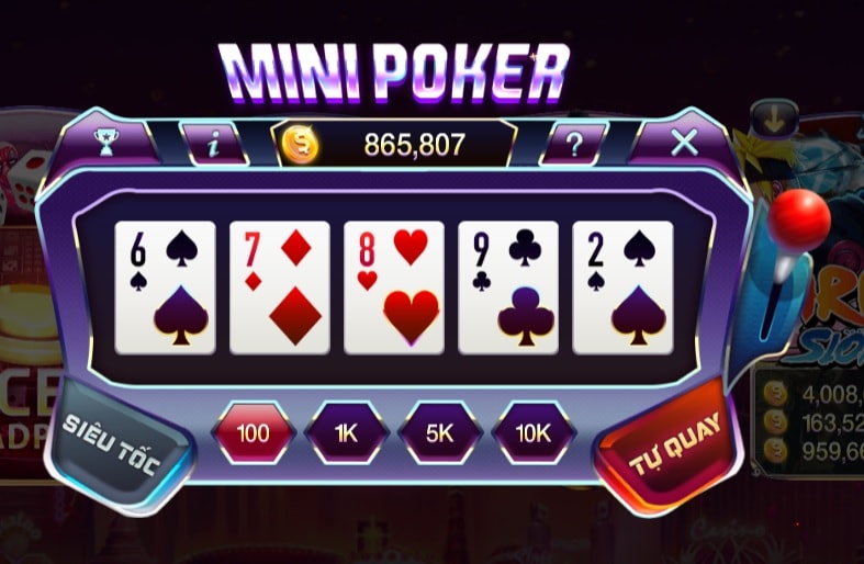 Thư giãn cùng game quay hũ Mini Poker Thiên đường trò chơi